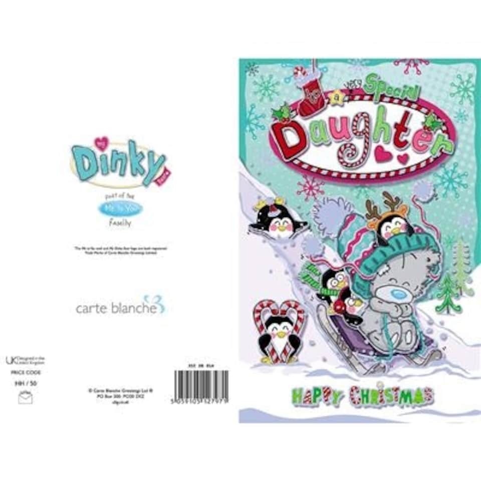 image 1 of Bear Sledging Daughter Christmas Card