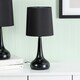 image 2 of ValueLights Teardrop Pair Black Touch Table Lamp Black Shade & Bulb Black