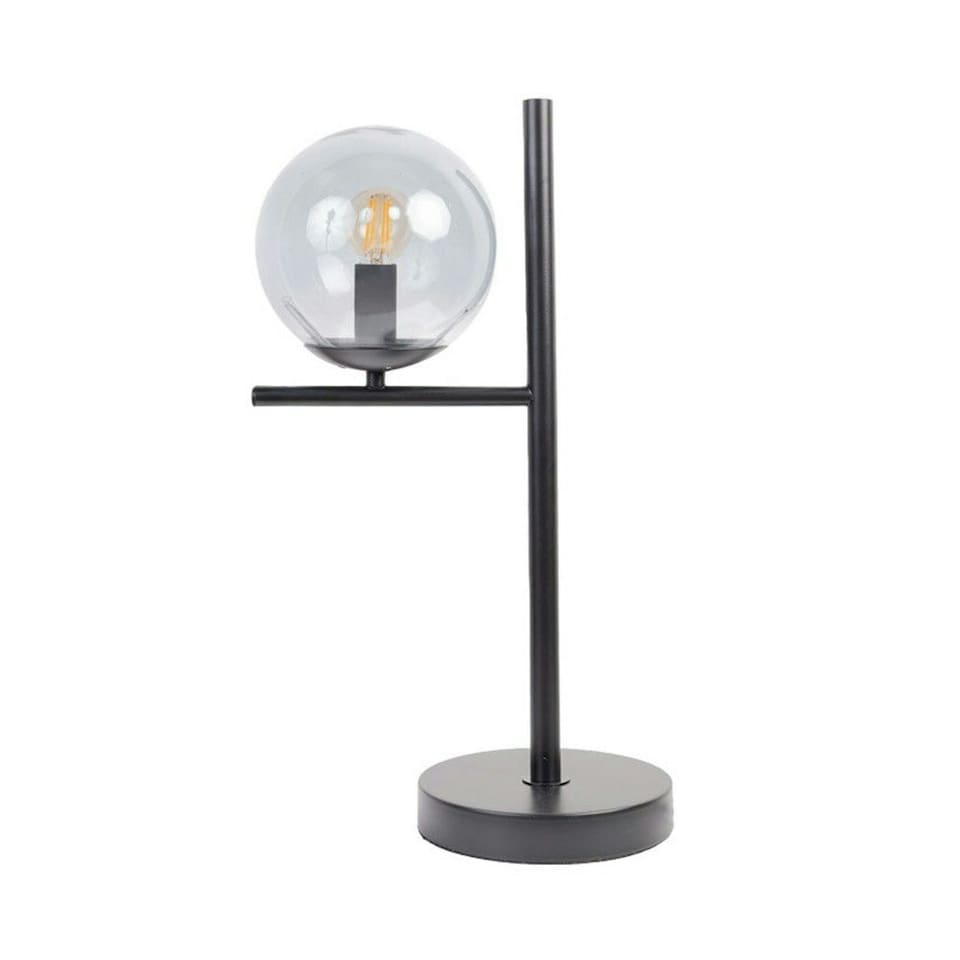 image 1 of ValueLights Clarke Matte Black Table Lamp and E14 Golfball LED 4W Warm White 2700K Bulb