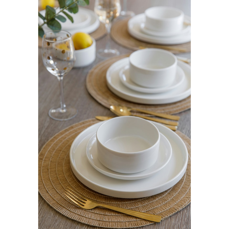 image 1 of Mikasa Dinner Set White Porcelain Camberlie 12 Piece
