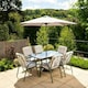image 1 of Hectare 6 Seater Outdoor Furniture Rectangular Glass Table with Parasol Grey