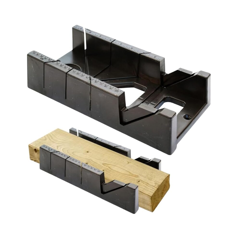 image 1 of 12" Mitre Saw Box Clamp Angle Clamping Sawing Block Cut Multiple Angle