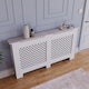 image 4 of Vida Designs Oxford Radiator Cover Painted MDF Cabinet, White, 152cm