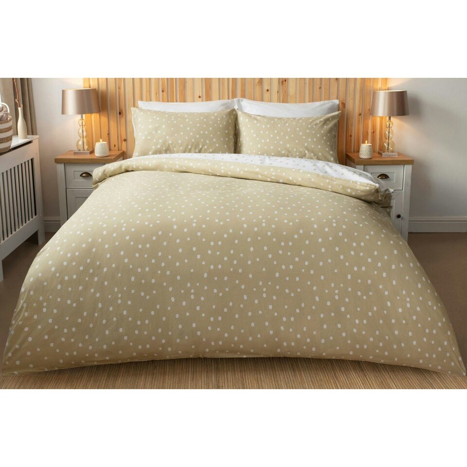 image 1 of Belledorm Snowfall Duvet Cover Set - Cream/White - Superking