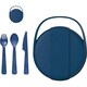 image 1 of Hip Clutch Bag Portable Lunchbox & Cutlery Set - Navy