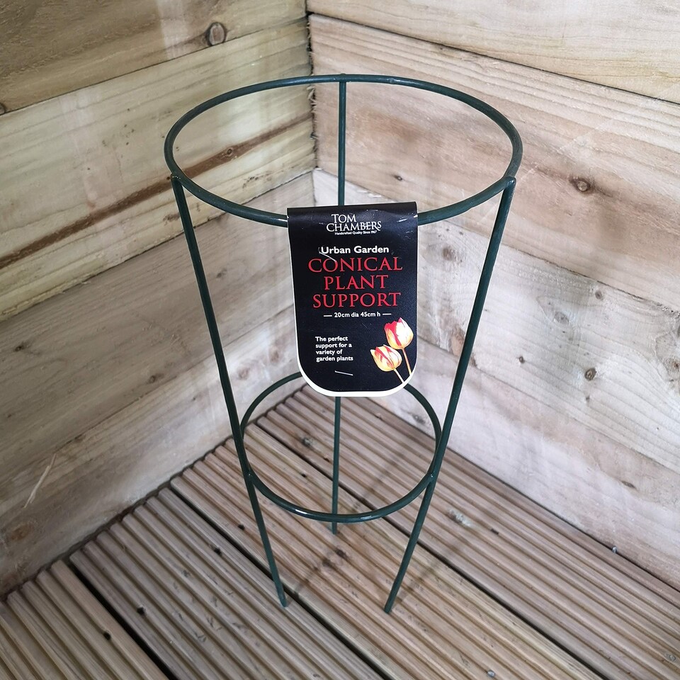 image 1 of Tom Chambers Urban Green Conical Garden Plant Support Ring 20cm- Small
