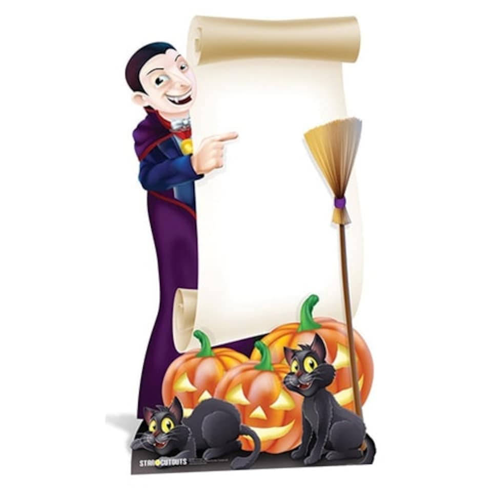 Dracula Vampire Halloween Sign Lifesize Cardboard Cutout 185cm