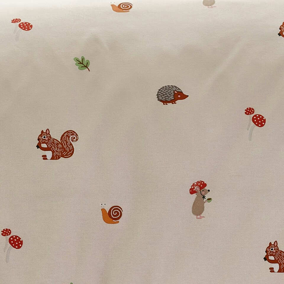 image 1 of Catherine Lansfield Fox and Woodland Friends Fitted Sheet Cream | Cream | Double