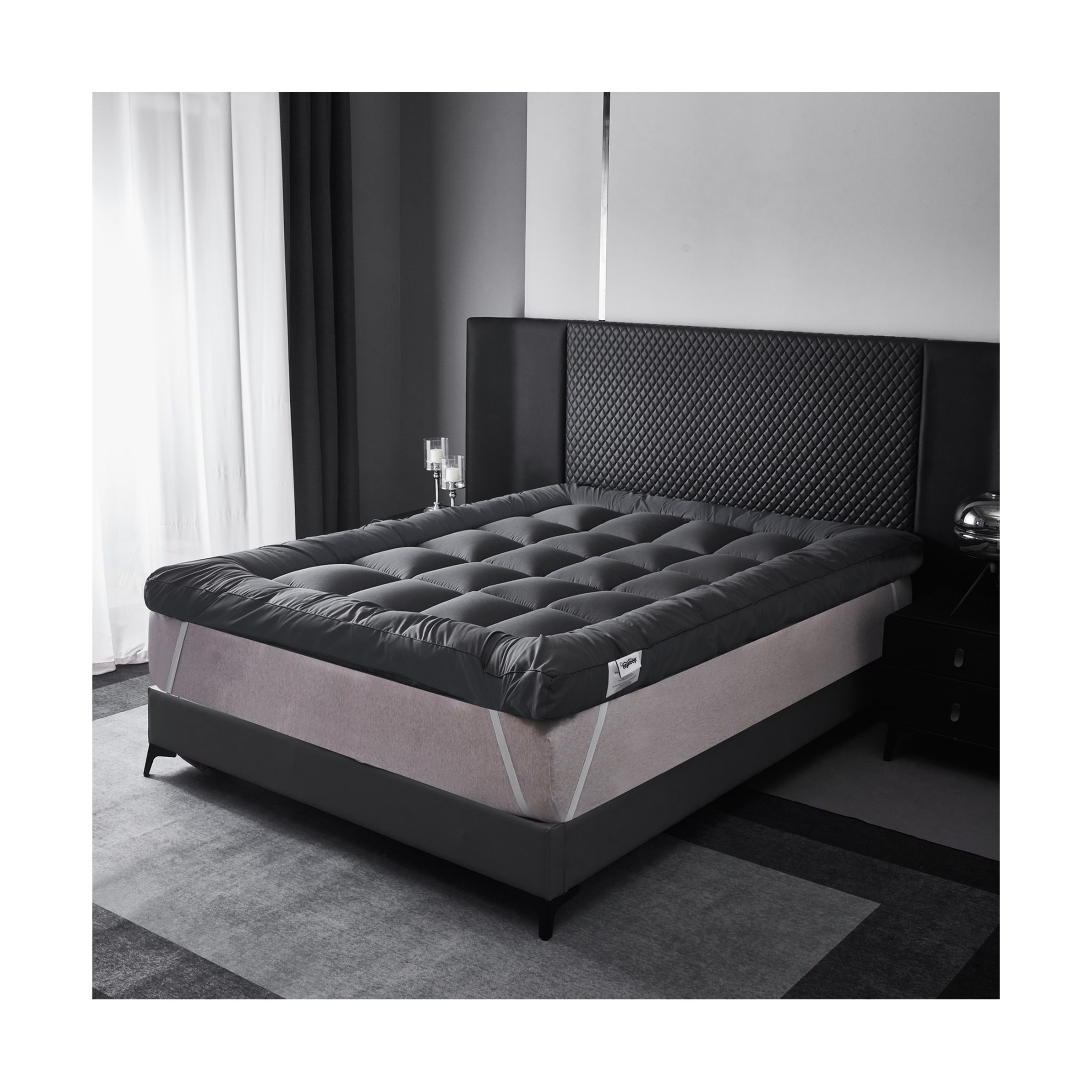 Ezysleep Grey 4 Inch Thick Super Soft Mattress Topper High Grade Anti Allergic | Grey