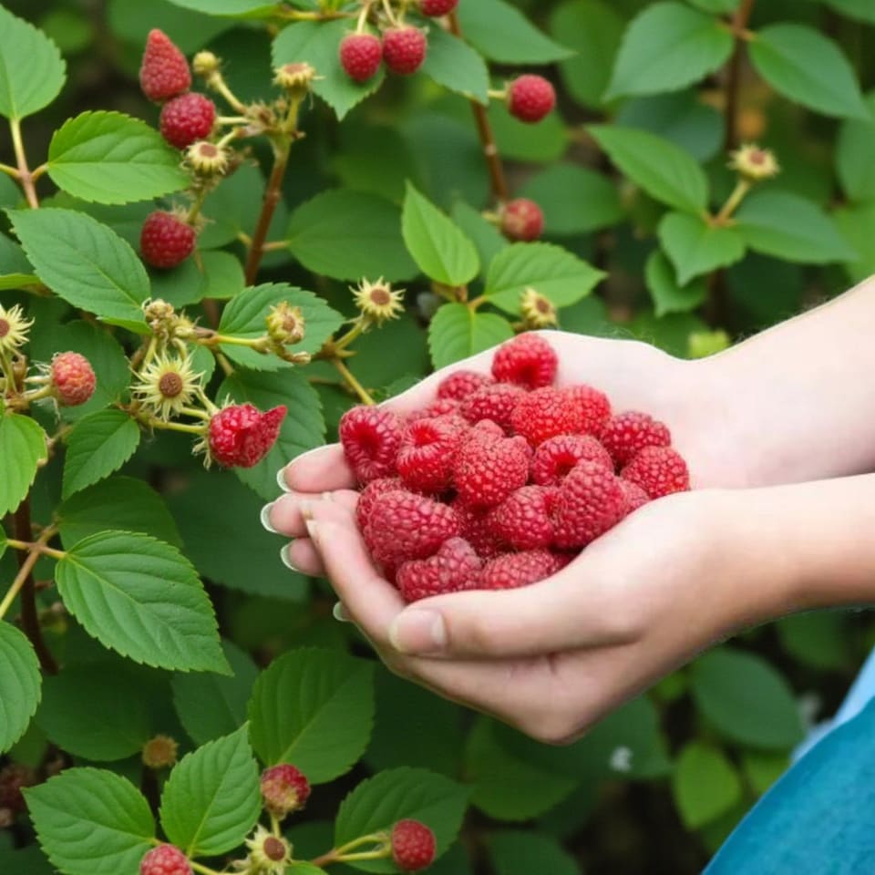 image 1 of Carbeth Plants Raspberry Tulameen Pearl Fruit Plant in 9cm Pot - Easy Grow Fruit Bush for Gardens & Allotments