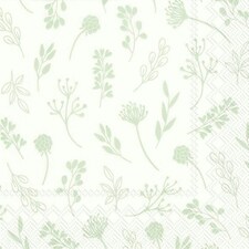 IHR Tilda White Green Cocktail Napkin 25cm 3ply 20 Pack