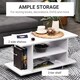 image 3 of HOMCOM Modern TV Cabinet Stand Storage Shelves Table Mobile Bedroom Furniture Bookshelf Bookcase White