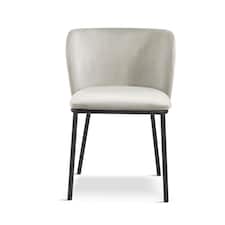 Mandy Dining Chair - Crib 5 (Pack of 2) - Velvet - L48 x W46.2 x H75.5 cm - Light Grey | Grey