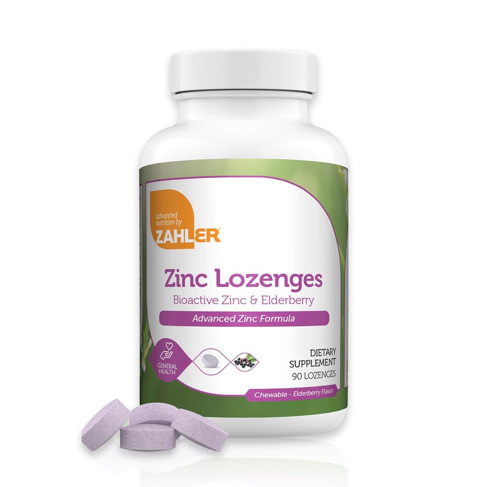 image 1 of Elderberry Zinc Lozenges, Immune Support, Elderberry Flavour, 90c