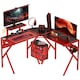 image 1 of HOMCOM Corner Gaming Desk with Monitor Stand Cup Holder Headphone Hook