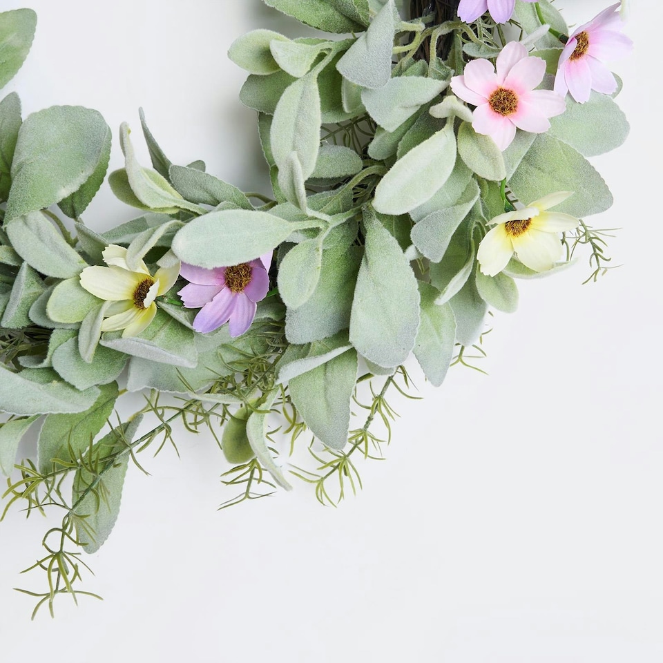 image 1 of OHS Natural Home Wall Table Decor Artificial Spring Wreath, 50cm - Pink