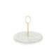 image 1 of Salerno Grey Marble Cake Stand With Gold Handle Grey