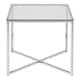 image 2 of Cross Square Metal Side Table with Glass Top