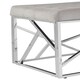 image 5 of Allure Mink Velvet Bench with  Silver Finish Frame Silver