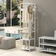 image 8 of HOMCOM Clothes Rail with Storage Shelf and Hooks, Clothes Rack, White