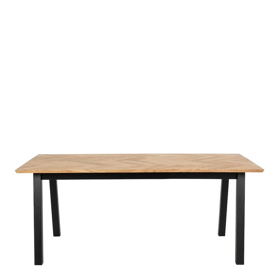 image 1 of Brighton Dining Table in Oak with Herringbone Effect 180x95cm