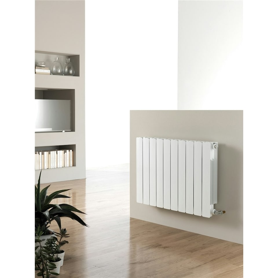image 1 of 581mm (H) x 1440mm (W) - White Horizontal Radiator (Amsterdam) - (0.581m x 1.44m) - Depth 95mm