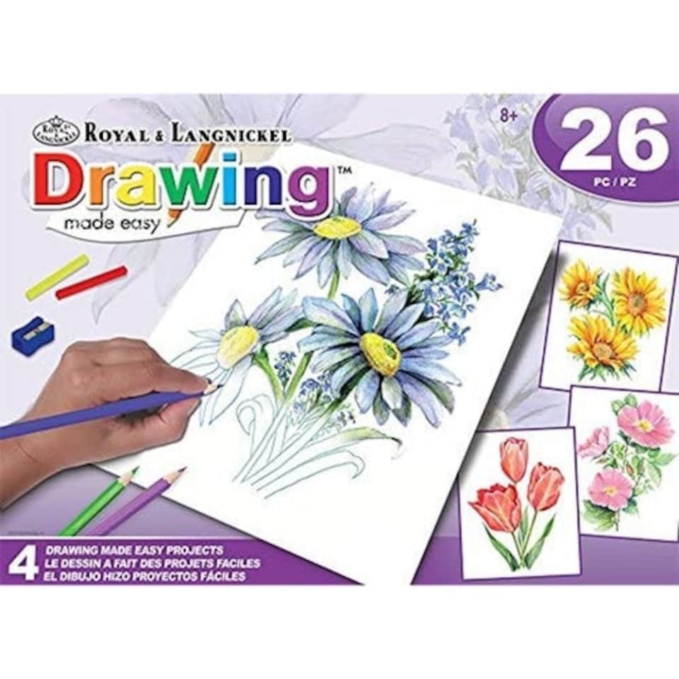 image 1 of Royal & Langnickel Royal And Langnickel Drawing Made Easy 4 Flower Projects Set