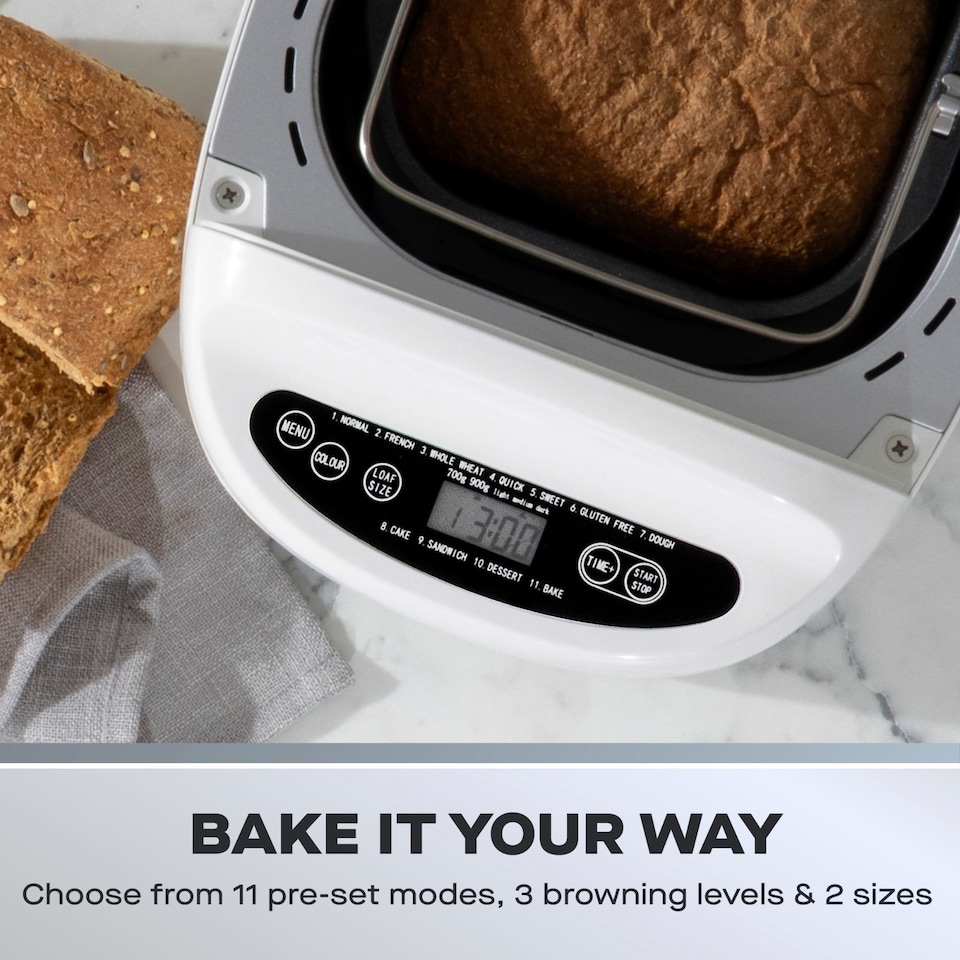 image 1 of Daewoo 2lb Digital Bread Maker with 11 Programs, 700/900g Loaf & LCD Timer