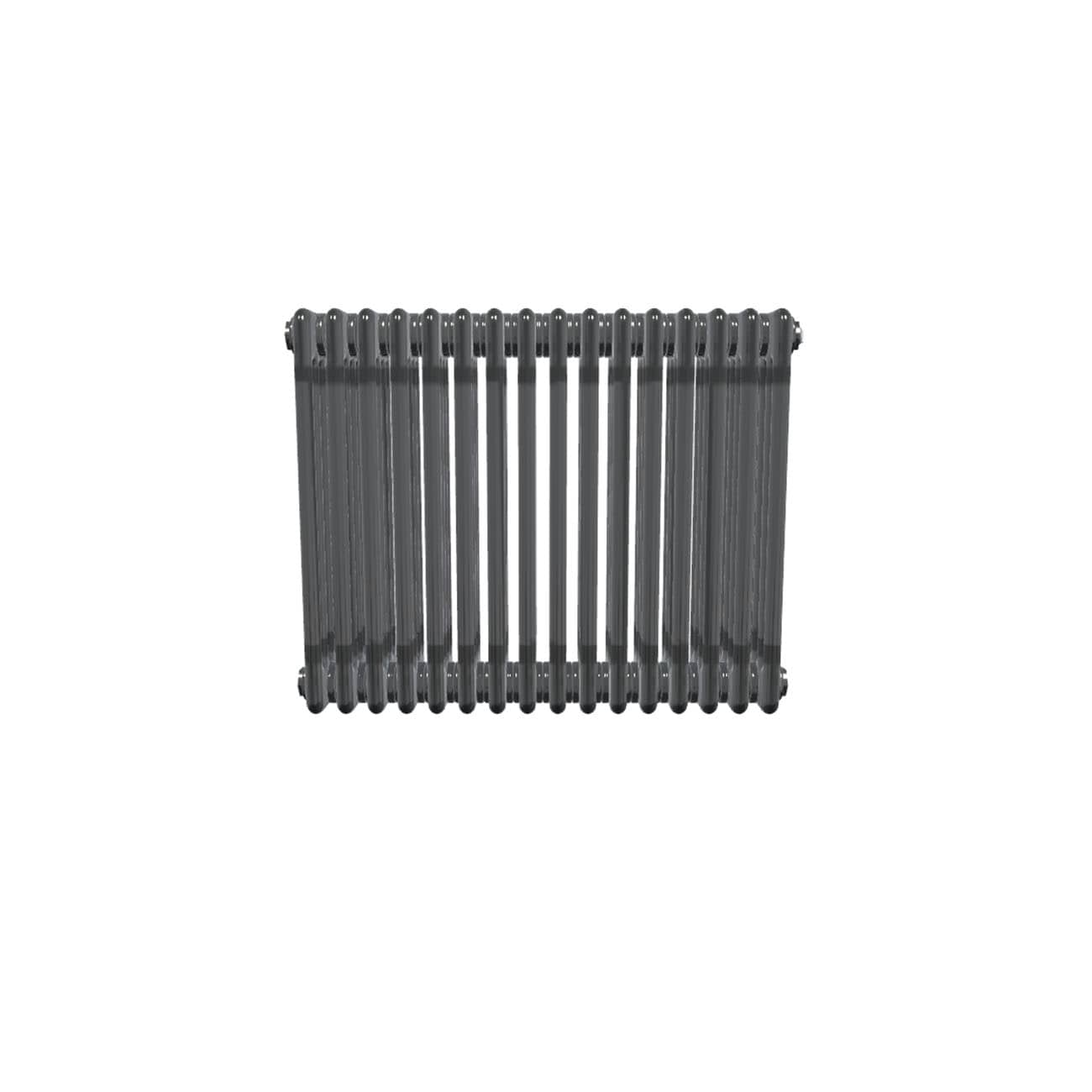 UK Radiators Bircham Quad Column Horizontal Cast-Iron Style Radiator - Raw Metal - (H) 602 x (W) 746mm