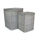 image 3 of Set of 2 Grey Wash Square Laundry Basket with Grey Sage Lining | Grey | Grey