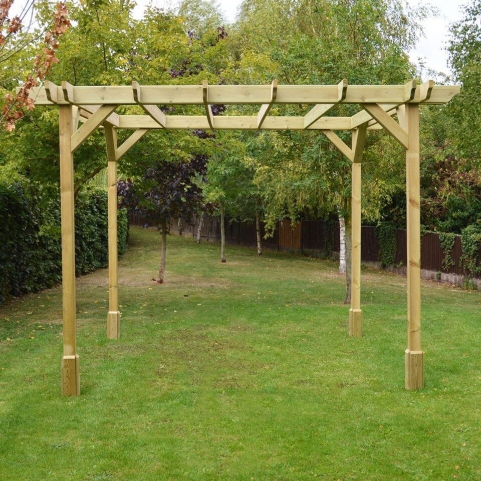 image 1 of Double Premium Pergola - Wood - L360 x W360 x H270 cm - Light Green