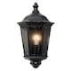 image 2 of Set of 2 Sienna - Black with Clear Glass IP44 Outdoor Half Lantern Wall Lights with PIR Motion Sensor | Black | Clear | 2