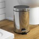 image 5 of Harbour Housewares Bathroom Pedal Bin - 3L - Chrome - Round Stainless Steel Slim Rubbish Dustbin Lid and Inner Liner Bucket