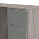 image 5 of Lucca 6 Drawer Kneehole Desk in Grey Gloss & Grey Oak (Ready Assembled) | Grey | Grey Gloss & Grey Oak