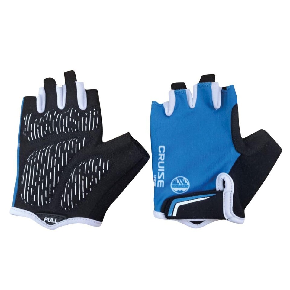 image 1 of Six Peaks Kids Cycling Gloves, Half Finger, Lightweight, Breathable, Padded Anti Slip Biking Glove, Blue, 3-4 Years