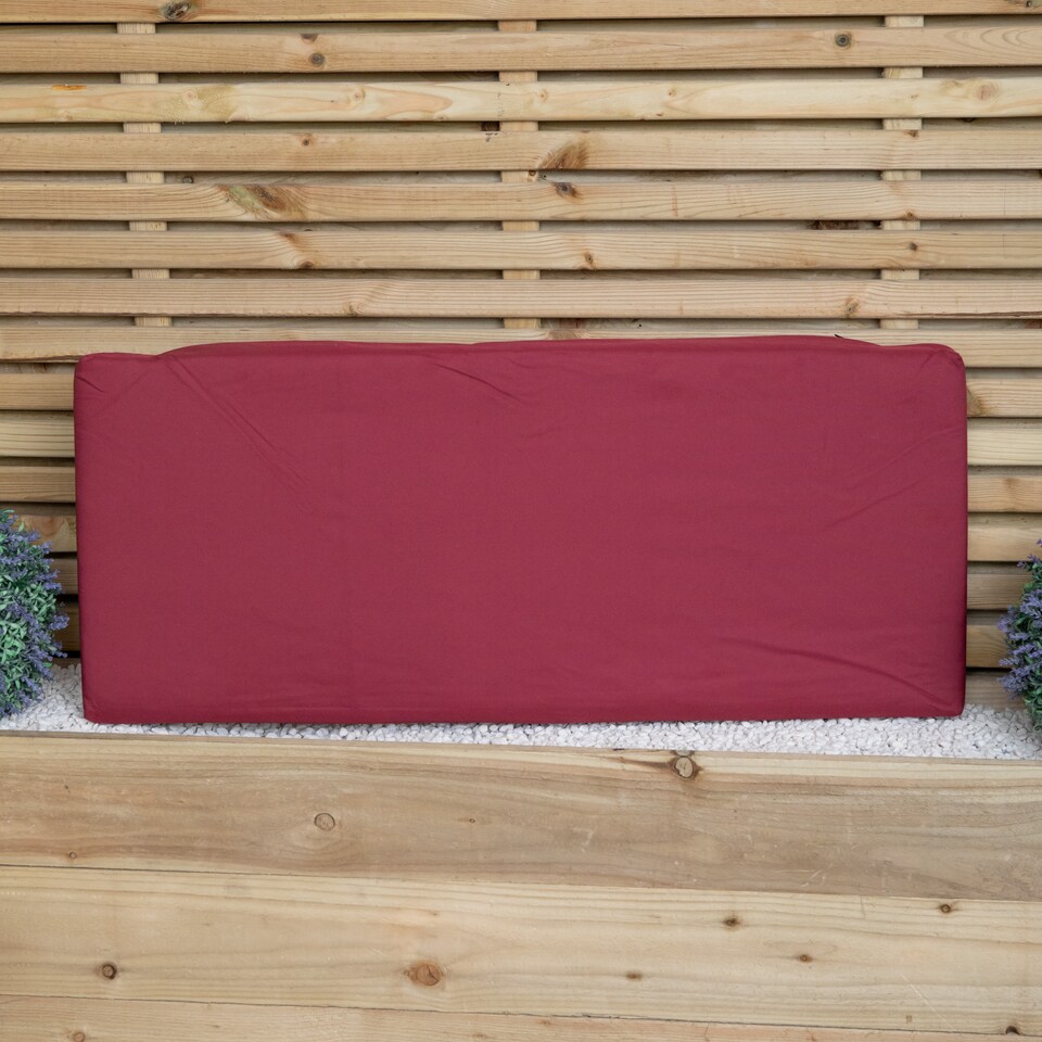 image 1 of 99 x 41cm Cushion Base for 2 Seater Wooden Garden Bench in Burgundy