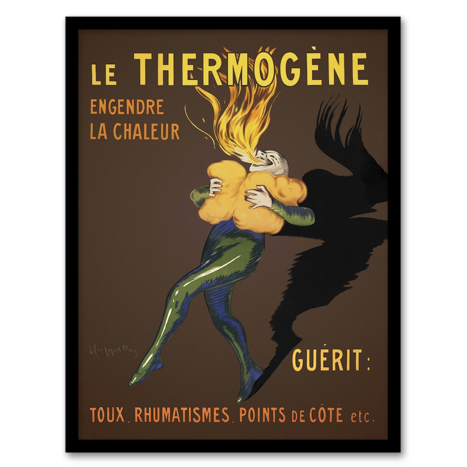 image 1 of Le Thermogene French Advert Vintage Framed Wall Art Print Cappiello 12x16"