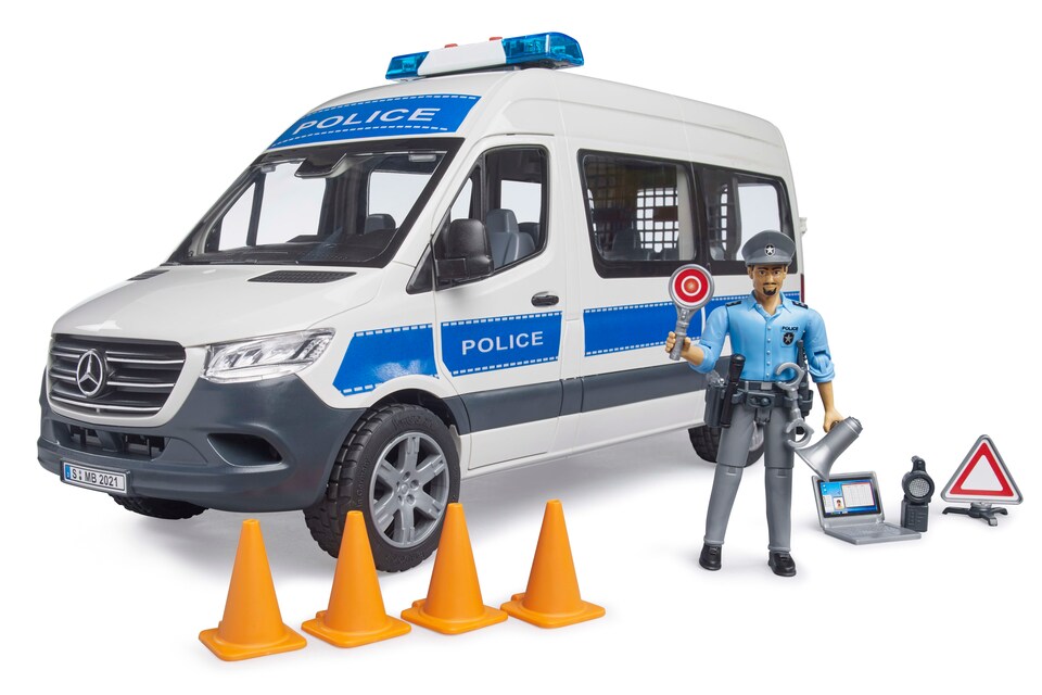 image 1 of Bruder MB Sprinter Police with policeman and L S Module Delivery Vehicle Model