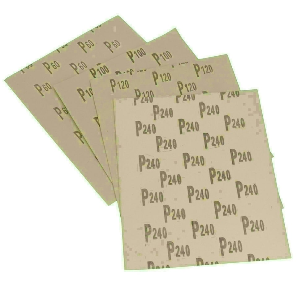 image 1 of Mixed Grit Sandpaper Sanding Sheets For Metal Wood Plastic 60 - 240 Grit 180pc