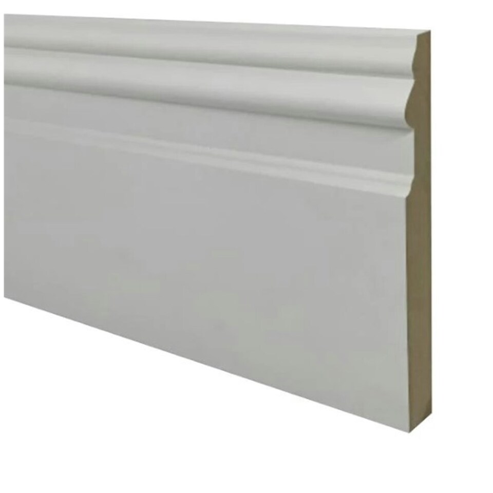 image 1 of PACK OF 10 (Total 10 Units) - 25mm x 80mm White Primed Victorian MDF Skirting Board - 4200mm Length