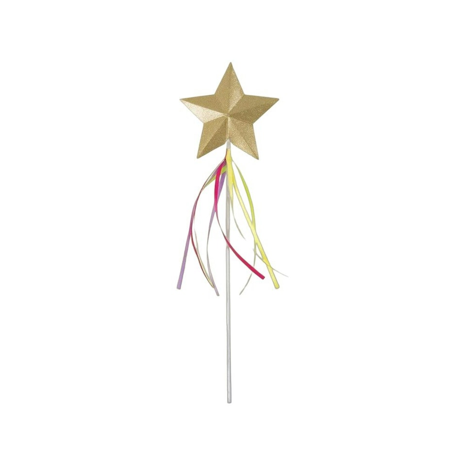 Unique Party Fairy Princess Wand - Gold/Multicoloured - One Size