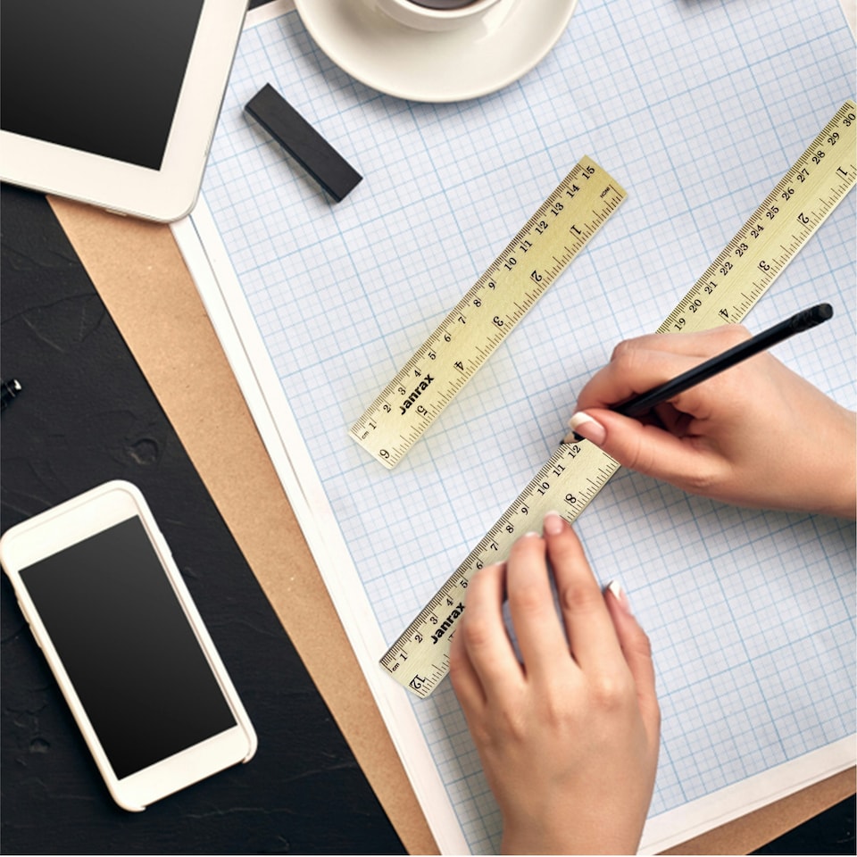 image 1 of 30cm Wooden Ruler by Janrax