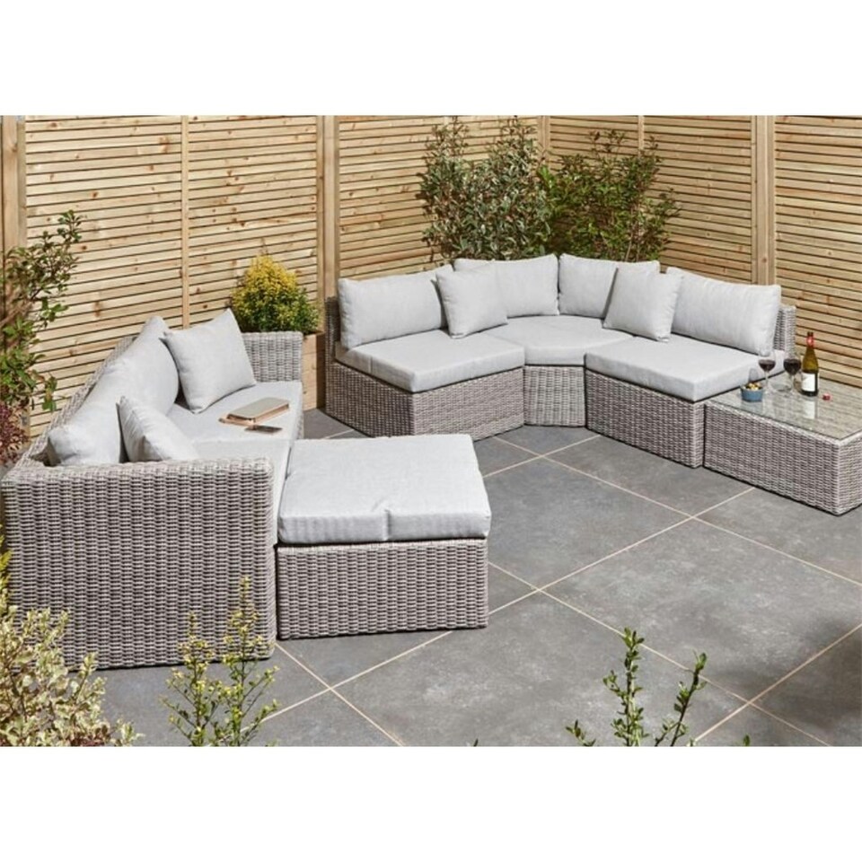 image 1 of 8 Seater Multifunction Flat Wicker Weave Garden Sofa Set