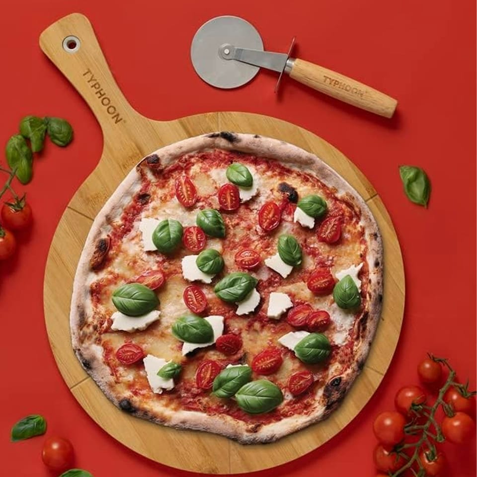image 1 of Typhoon World Foods Pizza Board & Cutter Set