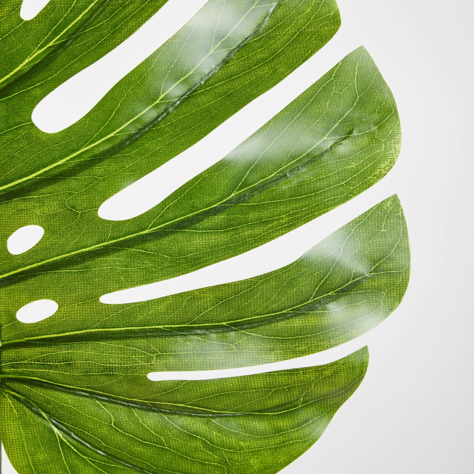 image 1 of Interiors by Premier Monstera Palm Stem – 109cm Green, Large Faux Leaf With Lifelike Texture And Bold Tropical Look, Adds Height