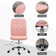 image 5 of Vinsetto Armless Office Chair, Faux Leather Desk Chair with Adjustable Height, Button Tufted, Pink