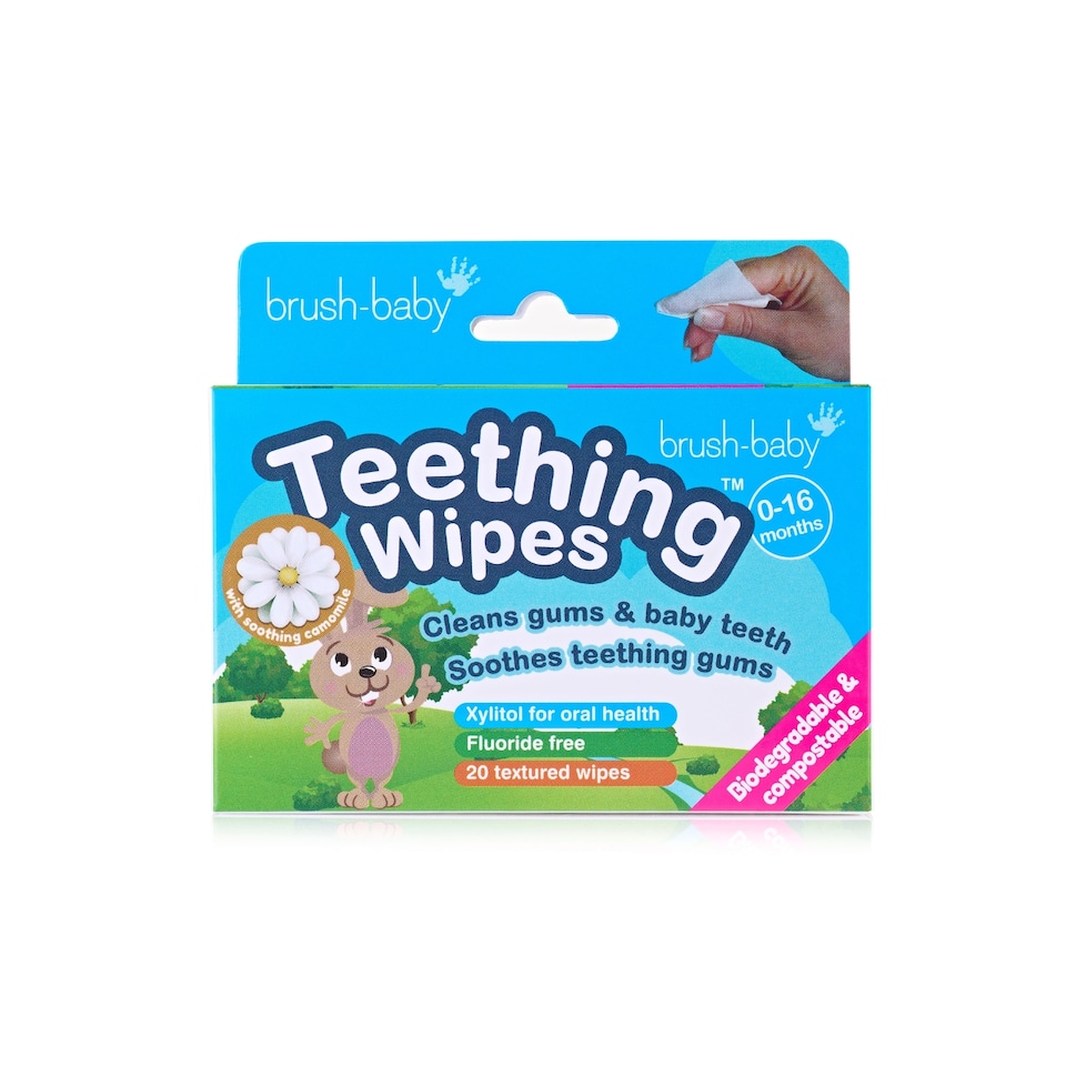 image 1 of Brush Baby Biodegradable Baby Teething Wipes | Teething Remedies For Babies