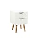 image 1 of Bedside Table Nightstand Compact Design White | 2 Drawer