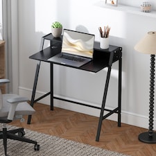 HOMCOM Writing Desk Computer Table Home Office PC Laptop Workstation Storage Shelf 84L x 45W cm Black