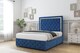 image 2 of Sloomy Sofia Gold Navy Plush Divan Bed With Mattress 2 Drawers Left Side With 54" Floor Standing Headboard & 12" Matching Footboard 2'6 Small Single | Blue | Navy | Small Single | 1